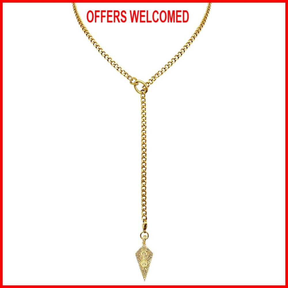 18K Gold Plated Knight's Shield Slip Chain Necklace for Women